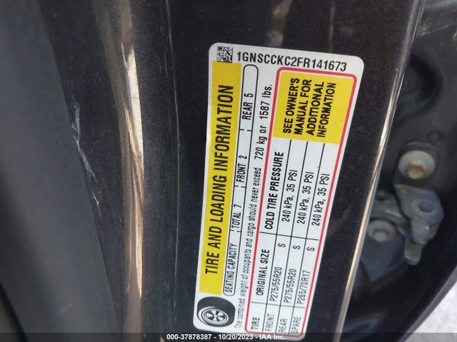 Chevrolet Tahoe Ltz 2015 1GNSCCKC2FR141673 Image 9