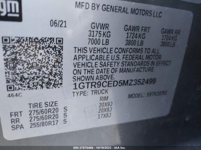 1GTR9CED5MZ352499 GMC Sierra 1500 Elevation