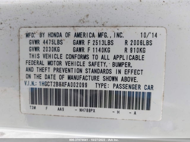 Honda Accord Coupe Ex-l 2015 1HGCT2B8XFA002099 Image 9
