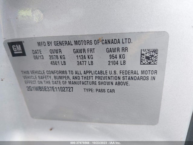 Chevrolet Impala Limited Lt 2014 2G1WB5E37E1102727 Image 9