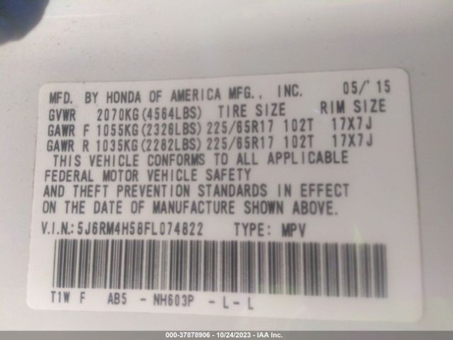 5J6RM4H58FL074822 Honda CR-V EX