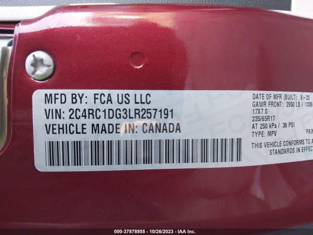 2C4RC1DG3LR257191 Chrysler Voyager Lxi