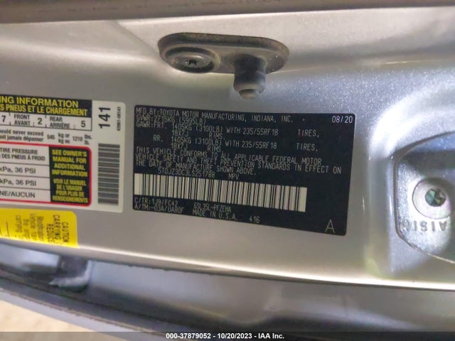 2020 TOYOTA SIENNA LE VIN: 5TDJZ3DC3LS251788
