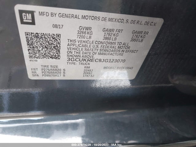 Chevrolet Silverado 1500 Lt 2018 3GCUKREC9JG123070 Image 9