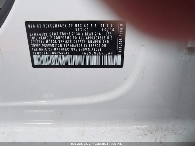 3VWDB7AJ7HM254547 Volkswagen Jetta 1.4t Se