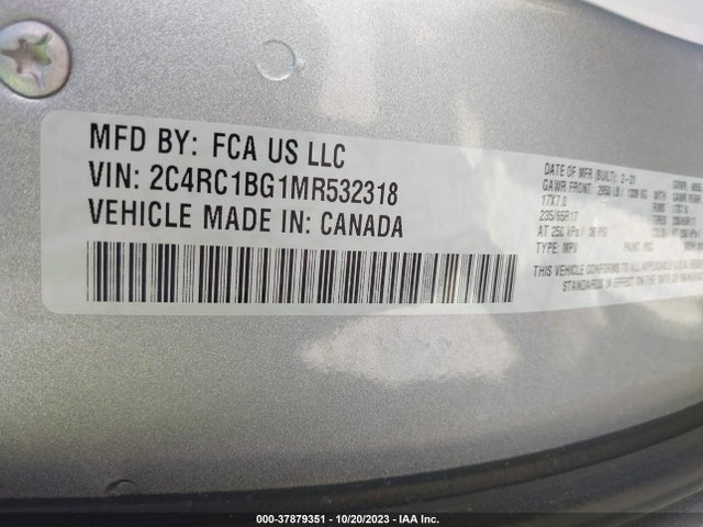 Chrysler Pacifica Touring L 2021 2C4RC1BG1MR532318 Image 9