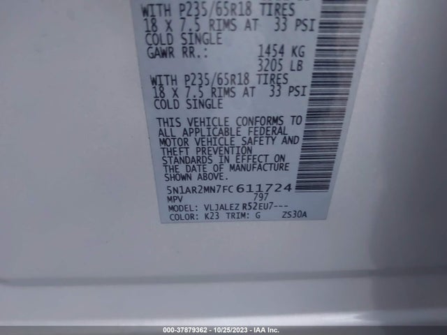 Nissan Pathfinder Sv 2015 5N1AR2MN7FC611724 Image 9