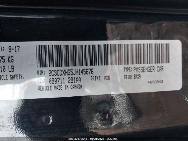 2C3CDXHG5JH145676 Dodge Charger Sxt Plus Rwd