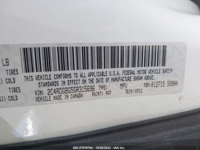 2C4RDGBG5GR315696 Dodge Grand Caravan American Value Pkg