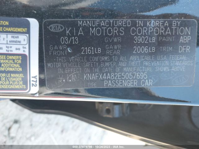 KNAFX4A82E5057695 KIA FORTE EX