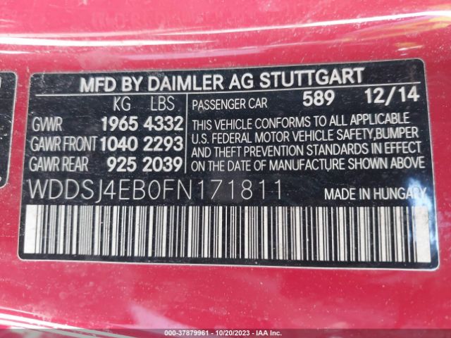 WDDSJ4EB0FN171811 Mercedes-Benz Cla-class Cla 250