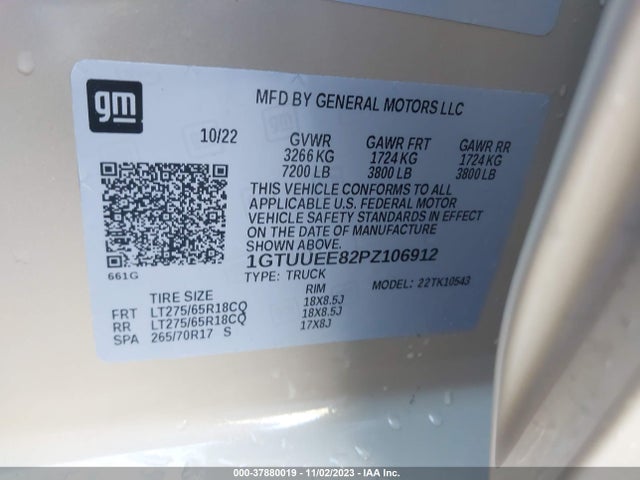 GMC Sierra 1500 At4 2023 1GTUUEE82PZ106912 Image 9