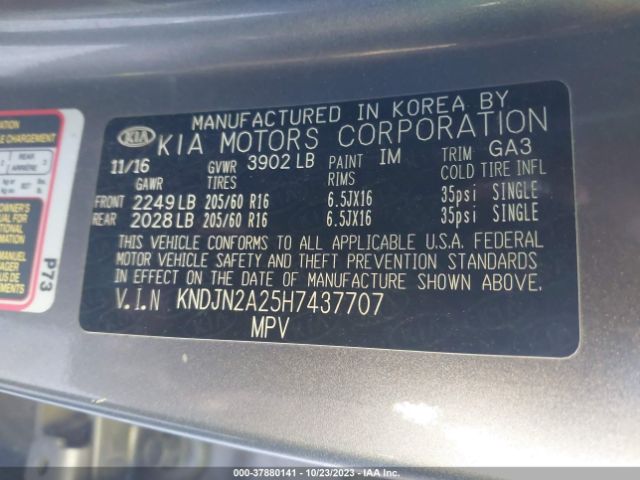 KNDJN2A25H7437707 KIA Soul Base