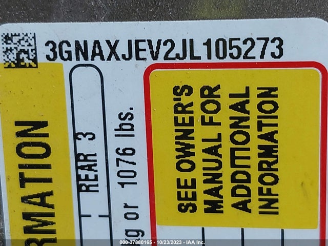 Chevrolet EQUINOX LT 2018 3GNAXJEV2JL105273 Image 9