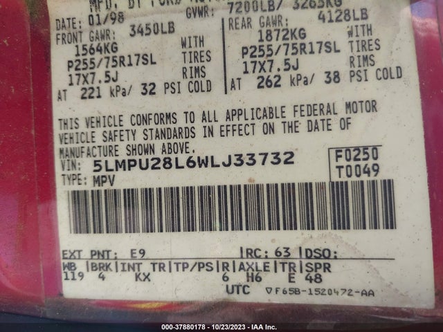 1998 LINCOLN NAVIGATOR 5LMPU28L6WLJ33732 Photo 8