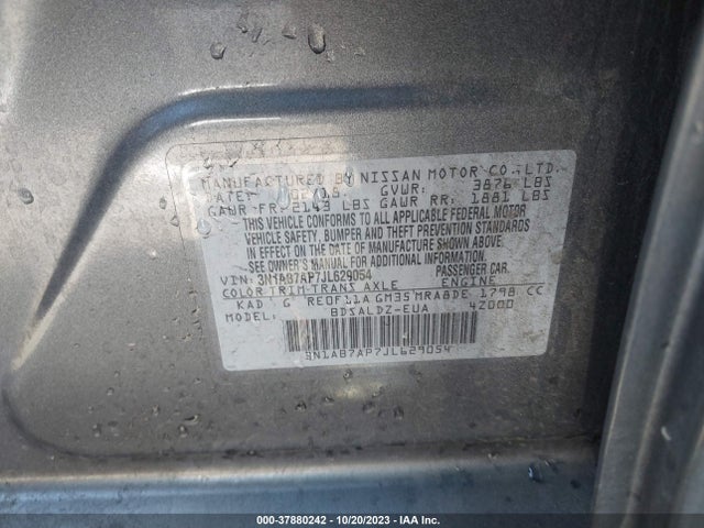 Nissan SENTRA SV 2018 3N1AB7AP7JL629054 Image 9