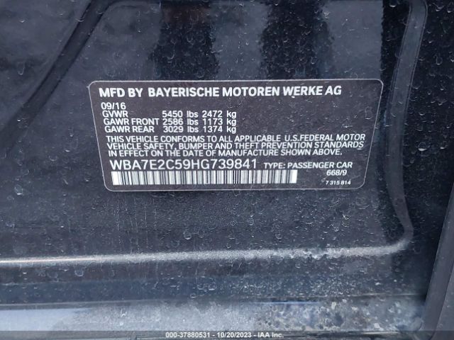 2017 BMW 740I WBA7E2C59HG739841 Photo 8