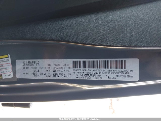 2015 JEEP WRANGLER UNLIMITED WILLYS WHEELER VIN: 1C4BJWDG7FL774074