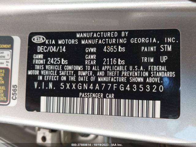5XXGN4A77FG435320 KIA OPTIMA EX