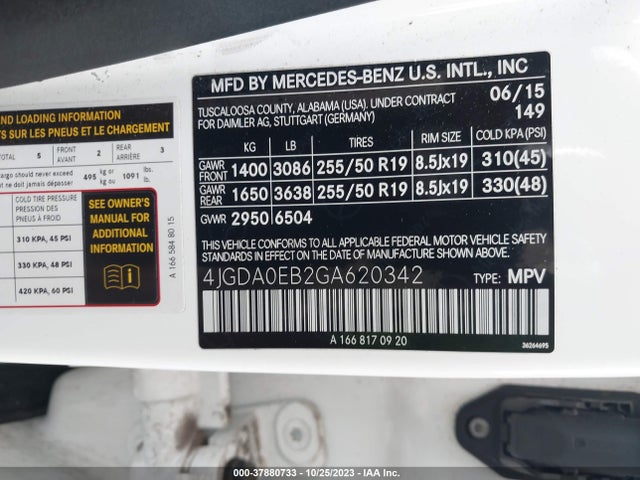 4JGDA0EB2GA620342 Mercedes-Benz Gle 300d 4matic