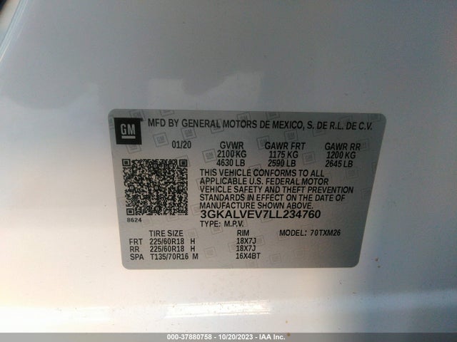 GMC Terrain Awd Slt 2020 3GKALVEV7LL234760 Image 9