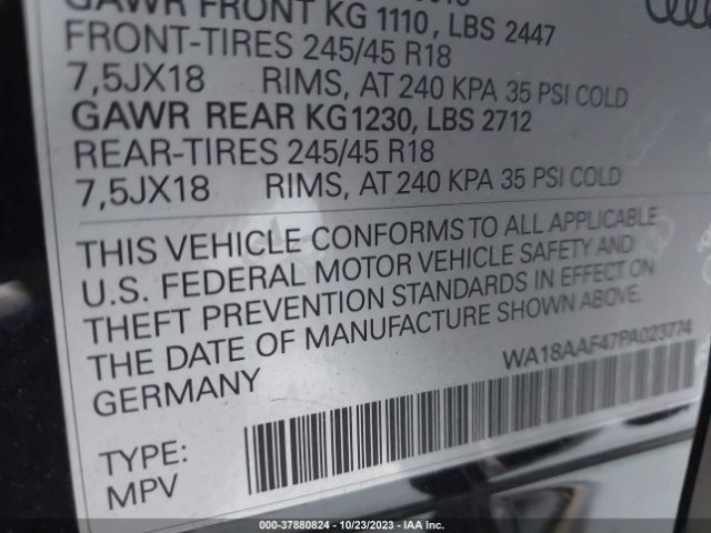 WA18AAF47PA023774 Audi A4 Allroad Premium Plus