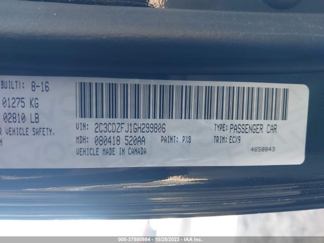Dodge Challenger 392 Hemi Scat Pack Shaker 2016 2C3CDZFJ1GH299806 Image 9