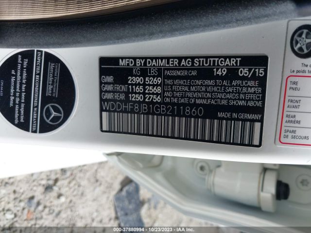 2016 MERCEDES-BENZ E-CLASS WDDHF8JB1GB211860 Photo 8