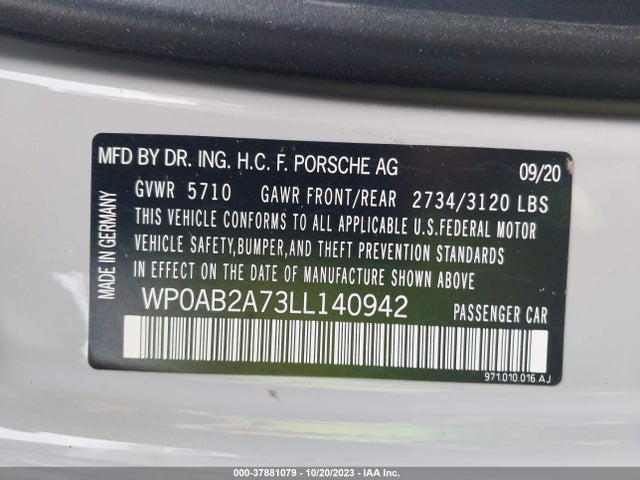 2020 PORSCHE PANAMERA WP0AB2A73LL140942 Photo 8