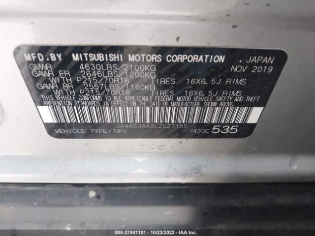2020 MITSUBISHI ECLIPSE CROSS JA4AS3AA8LZ023155 Photo 8
