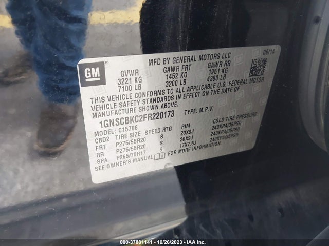 Chevrolet Tahoe Lt 2015 1GNSCBKC2FR220173 Image 9