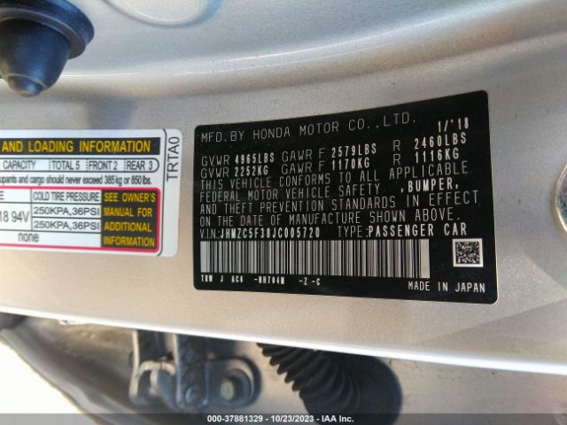JHMZC5F38JC005720 Honda Clarity Plug-in Hybrid Touring