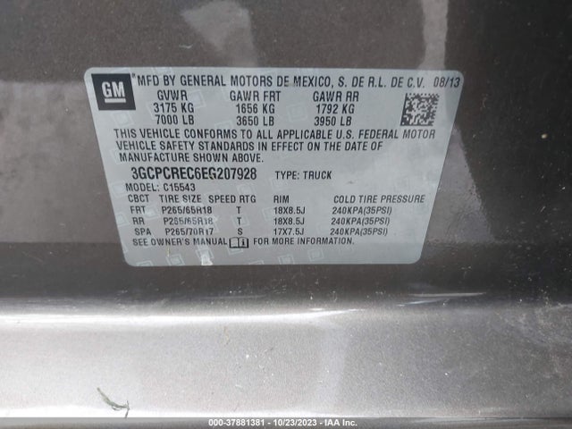 Chevrolet Silverado 1500 Lt 2014 3GCPCREC6EG207928 Image 9
