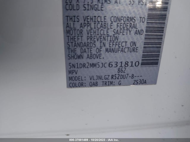Nissan Pathfinder Sl 2018 5N1DR2MM5JC631810 Image 9