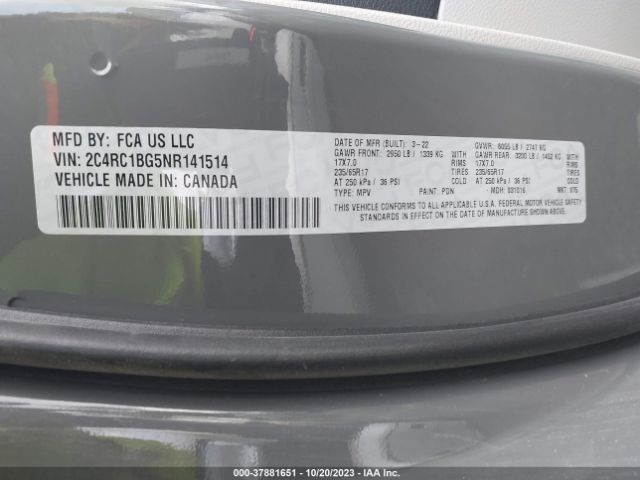 2022 CHRYSLER PACIFICA 2C4RC1BG5NR141514 Photo 8