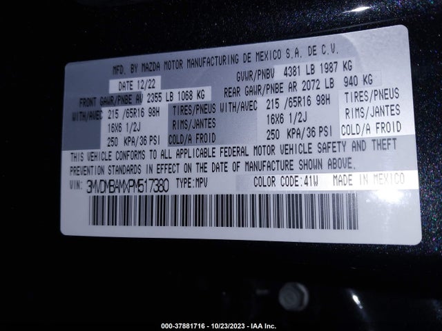 2023 MAZDA CX-30 2.5 S VIN: 3MVDMBAMXPM517380