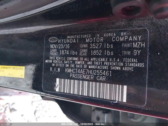 Hyundai Accent Value Edition 2017 KMHCT4AE7HU255461 Image 9