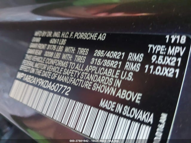 2019 PORSCHE CAYENNE WP1AB2AY9KDA60772 Photo 8