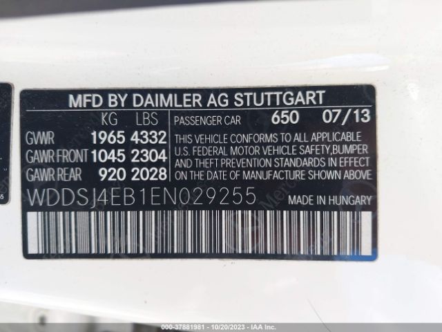 WDDSJ4EB1EN029255 Mercedes-Benz Cla-class Cla 250
