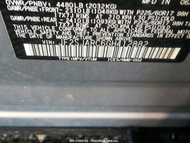 JF2SJARC6GH412882 Subaru Forester 2.5i Limited