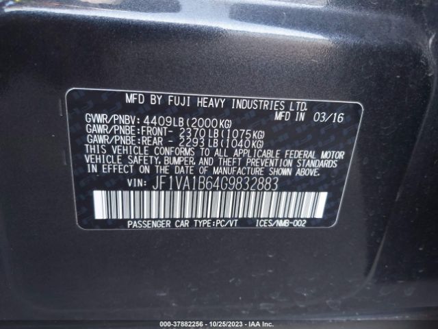2016 SUBARU WRX JF1VA1B64G9832883 Photo 8