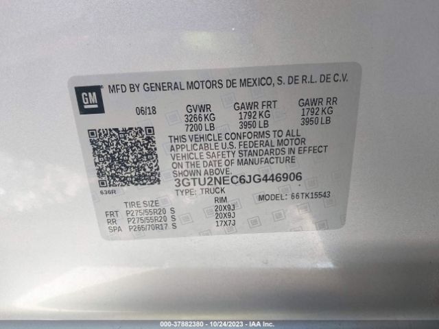 3GTU2NEC6JG446906 GMC Sierra 1500 Slt