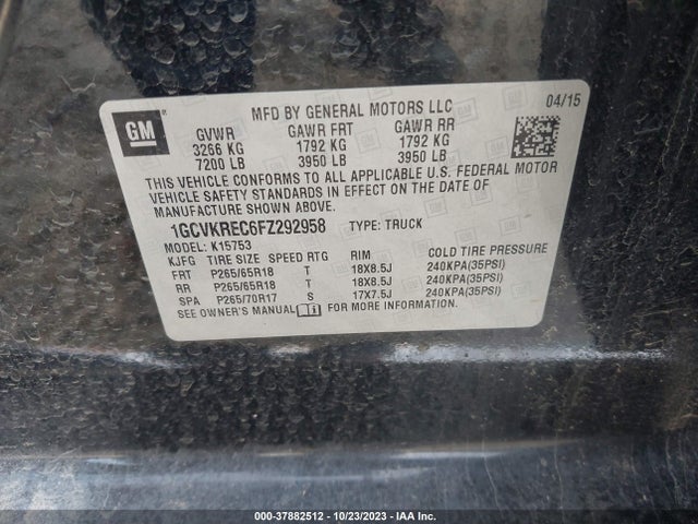 Chevrolet Silverado 1500 Lt 2015 1GCVKREC6FZ292958 Image 9