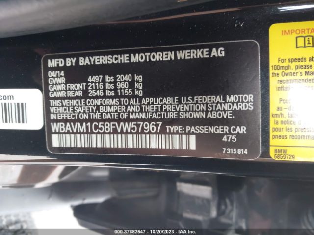 WBAVM1C58FVW57967 BMW X1 Sdrive28i