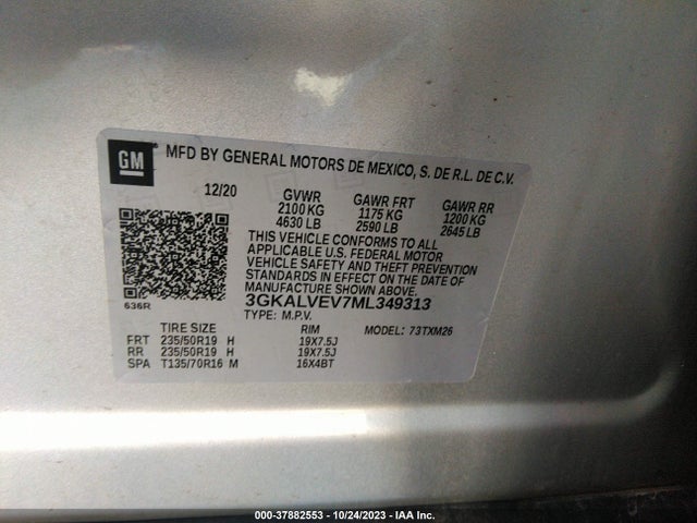 2021 GMC TERRAIN SLT VIN: 3GKALVEV7ML349313