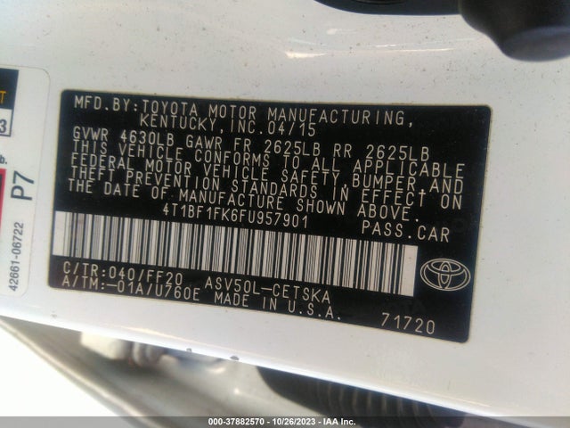 Toyota CAMRY SE 2015 4T1BF1FK6FU957901 Image 9