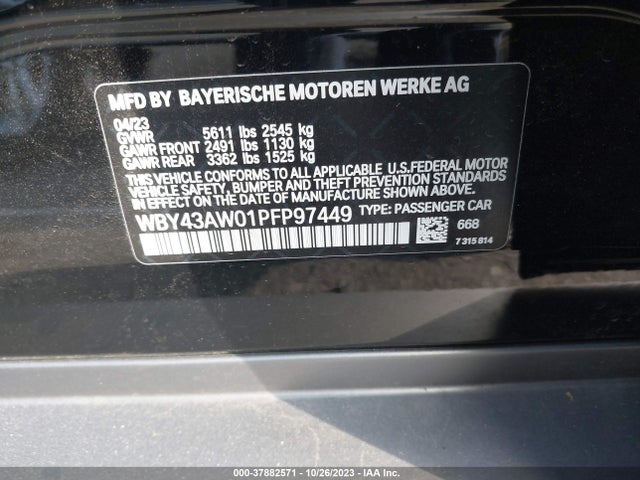 BMW I4 Edrive35 2023 WBY43AW01PFP97449 Image 9