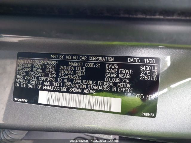 2021 VOLVO XC60 YV4A22RL9M1765891 Photo 8