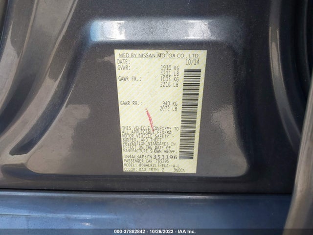 2015 NISSAN ALTIMA 2.5 SL VIN: 1N4AL3AP5FN353196