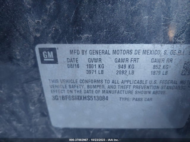 Chevrolet Cruze Premier 2017 3G1BF6SMXHS513084 Image 9